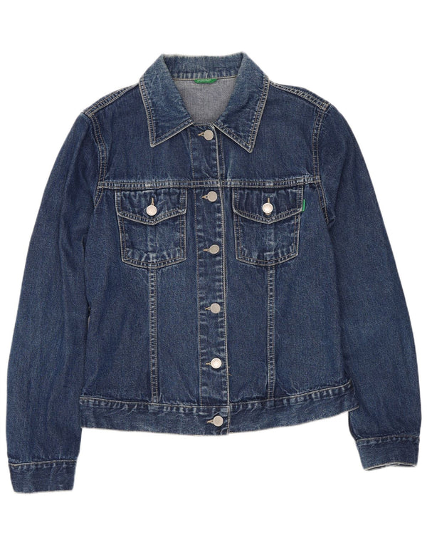 Benetton Damen Jeansjacke UK 10 Small Blau