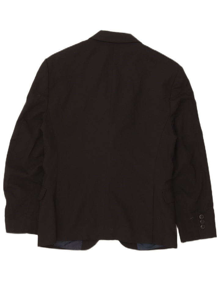 Zara Herren-Blazerjacke mit 2 Knöpfen, EU 44, XS, schwarzes Polyester
