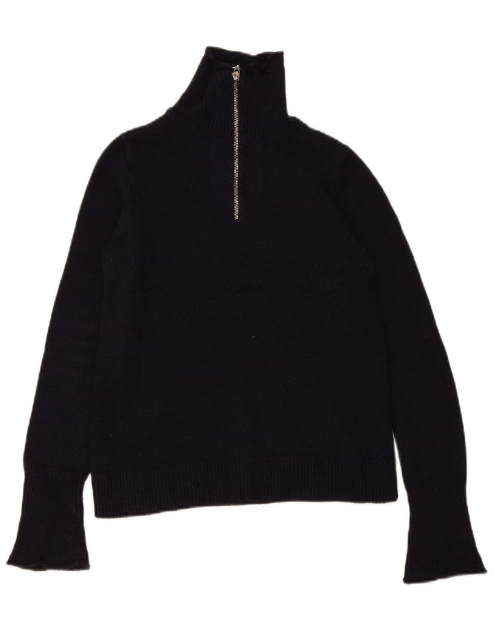 Zara Damen-Pullover mit Reißverschluss am Hals, UK 12, Mittelschwarz, Polyester