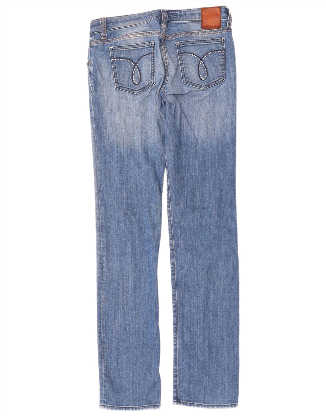 CALVIN KLEIN Damen Regular Fit Slim Jeans W28 L33 Blaue Baumwolle