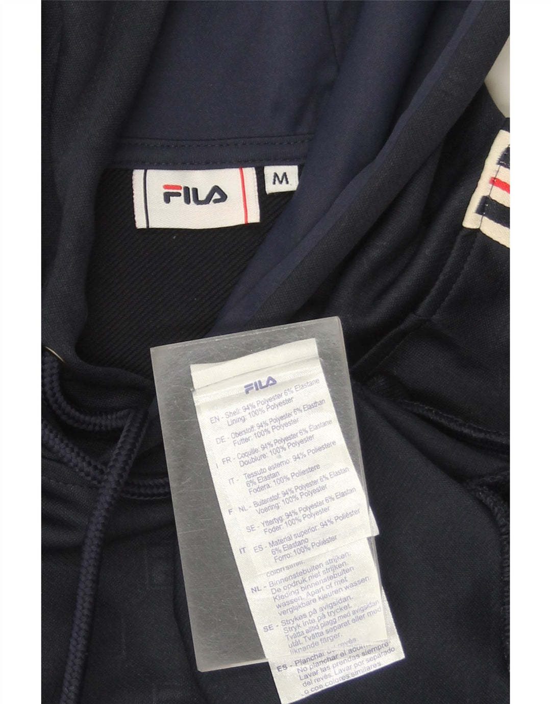FILA Mens Graphic Hoodie Jumper Medium Navy Blue Polyester