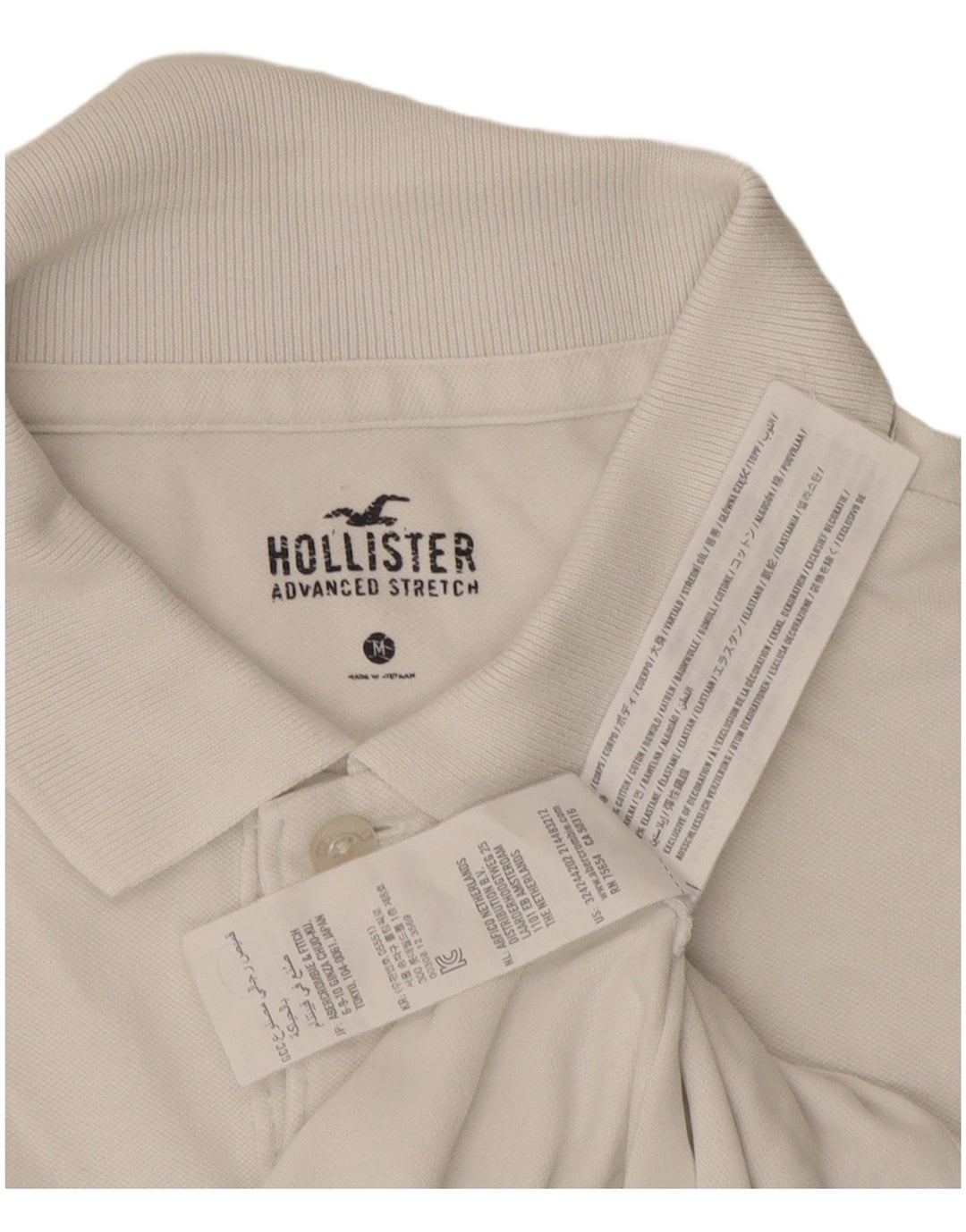 Hollister Herren-Poloshirt aus mittelweißer Baumwolle