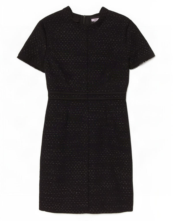 Reiss Damen-A-Linien-Kleid, Größe S, Schwarz, gestreift, Polyester