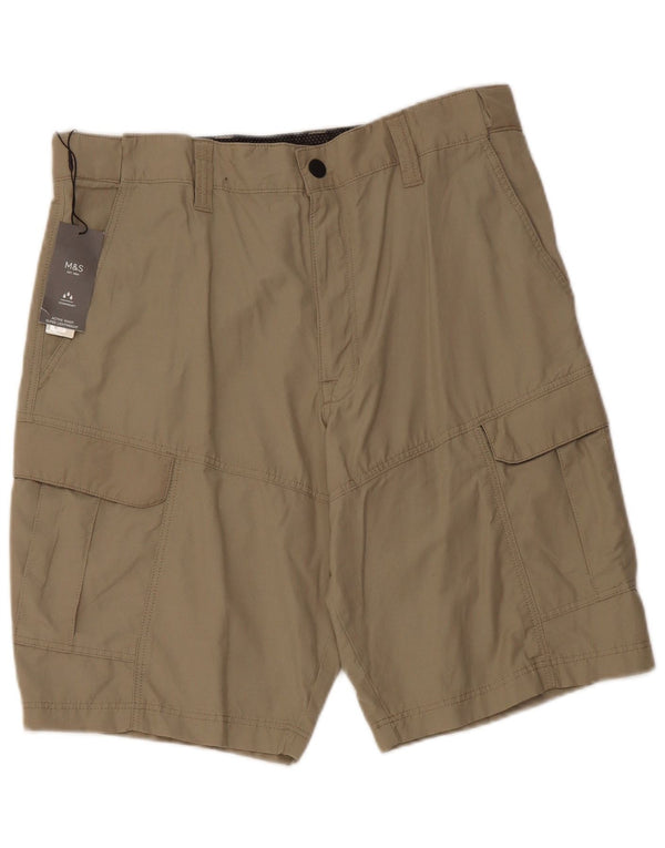 Marks & Spencer Herren Cargoshorts W32 Mittelbeige Baumwolle