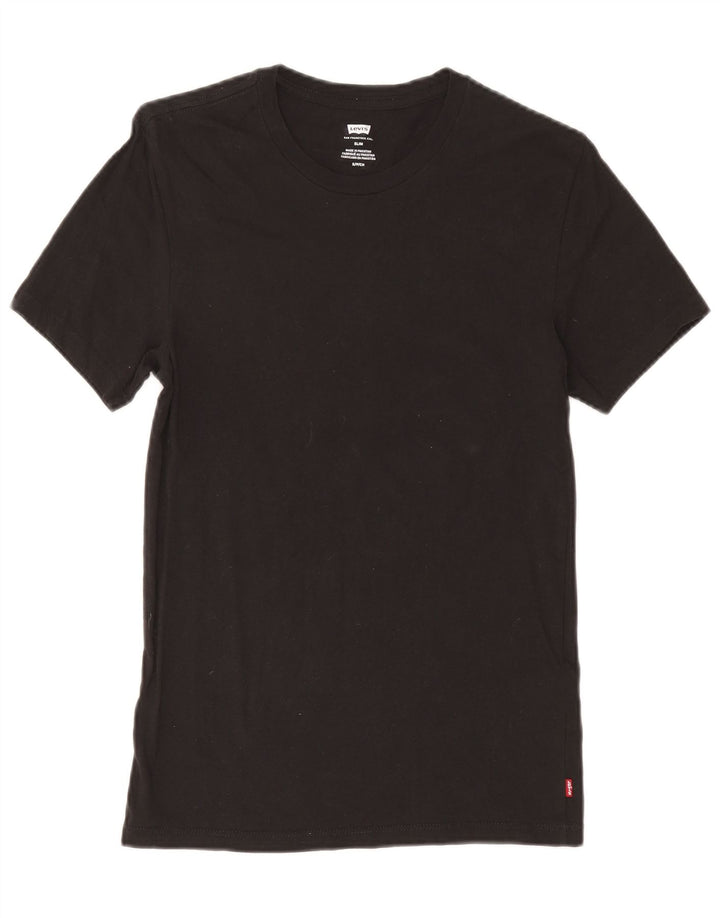 Levi's Herren Slim Fit T-Shirt Top Small Schwarz Baumwolle