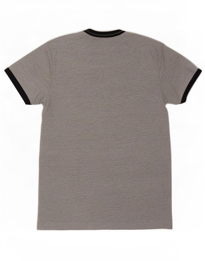 French Connection Herren-T-Shirt-Oberteil aus mittelgrau gesprenkelter Baumwolle