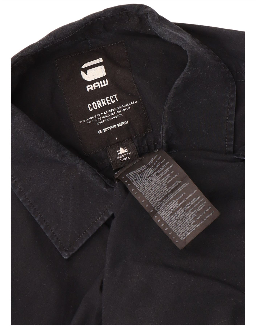 G-Star Herren-Hemd, groß, aus schwarzer Baumwolle