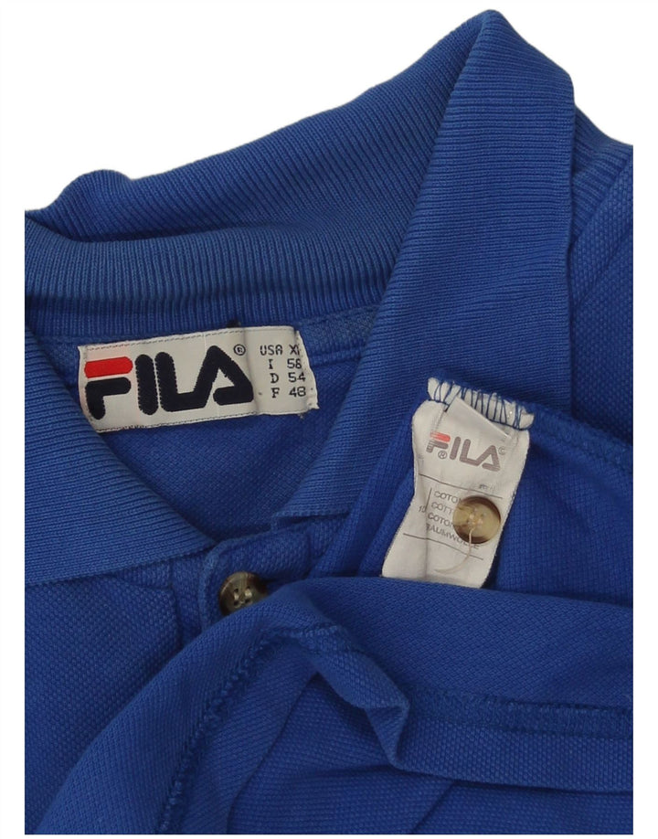 Fila Herren Poloshirt XL Blau Baumwolle