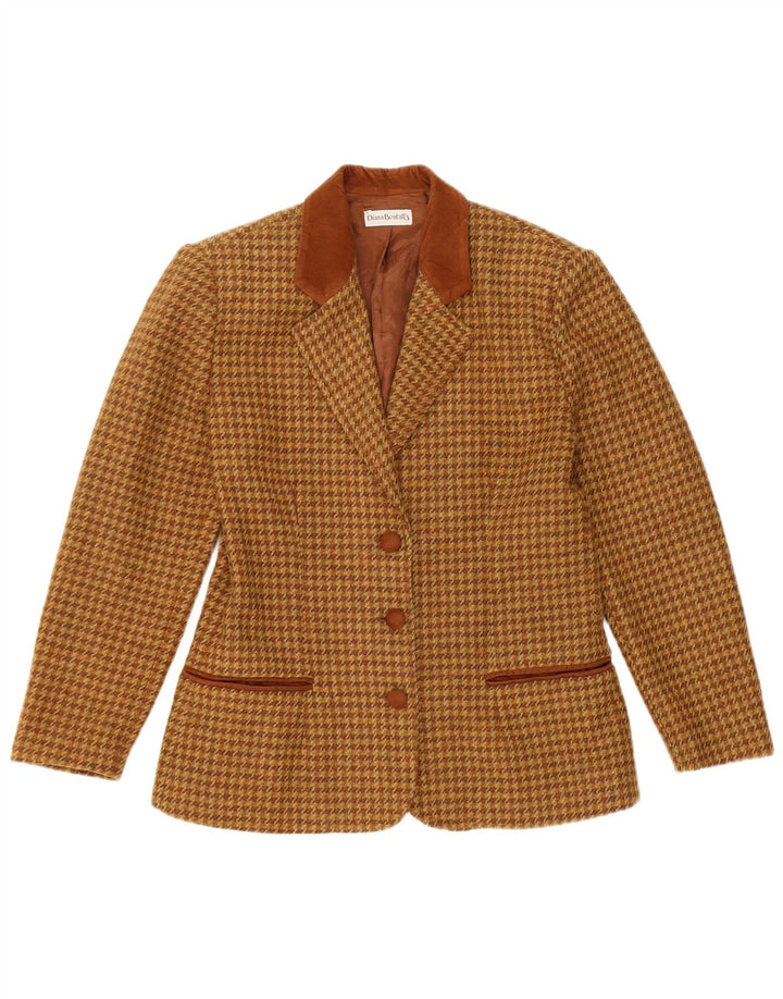 Diana Bentalls Damen-Blazerjacke IT 42 Mittelbrauner Hahnentritt