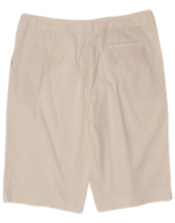 Marks & Spencer Damen Bermudashorts UK 16 Large W36 Weiße Baumwolle