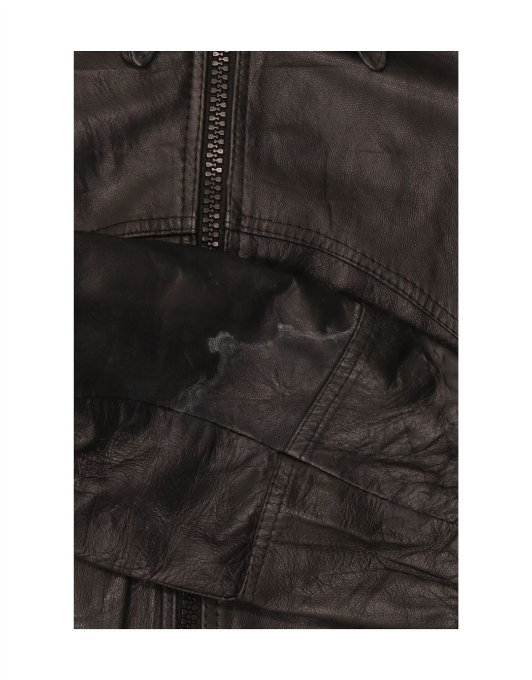 Vintage Damen Bomber Lederjacke IT 50 XL Schwarzes Leder