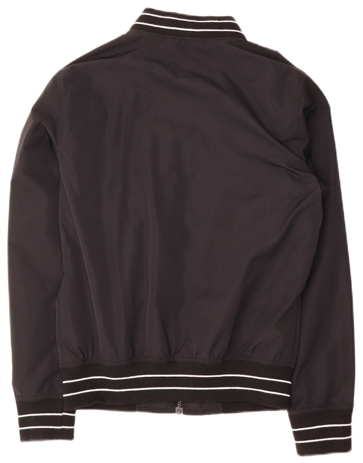 Hollister Herren Bomberjacke UK 34 XS Schwarz gestreiftes Polyester
