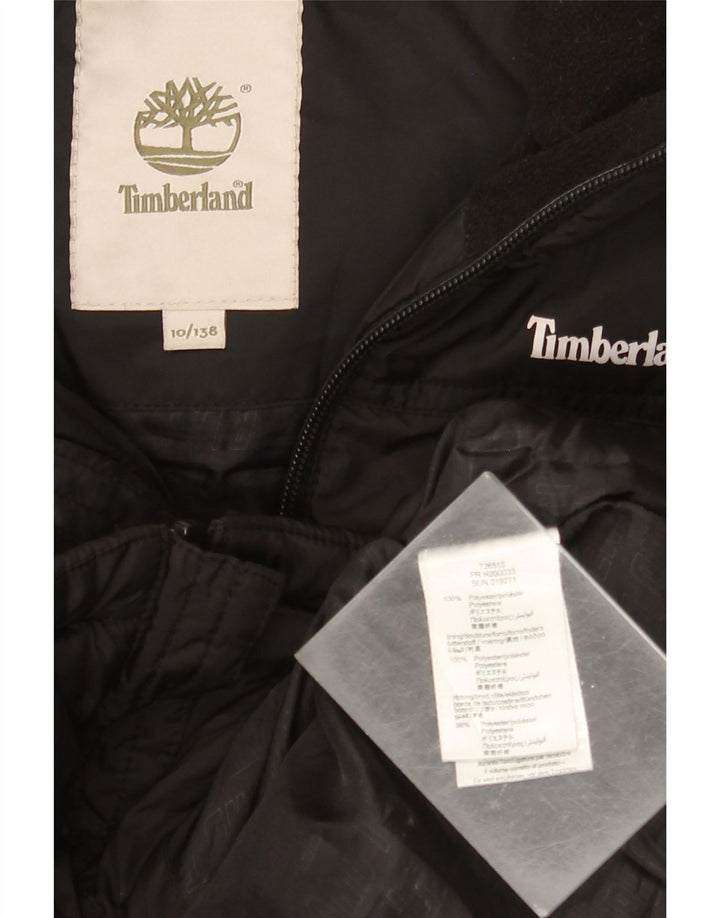 TIMBERLAND Wattierte Jungenjacke mit Kapuze, 9–10 Jahre, schwarzes Polyester