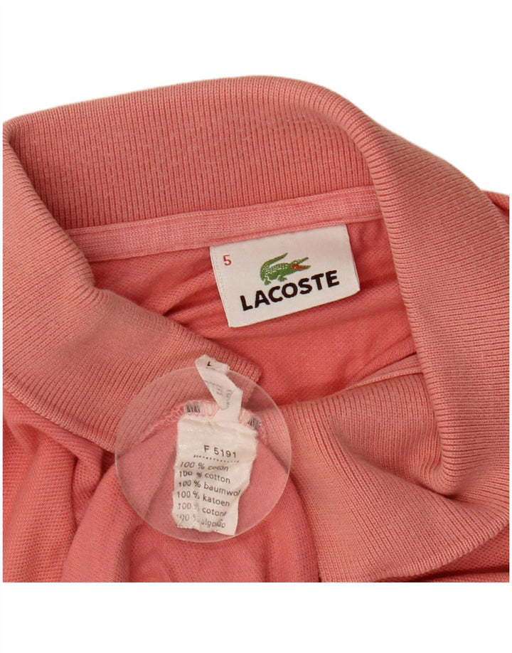 Lacoste Herren-Poloshirt, Größe 5, groß, rosa Baumwolle