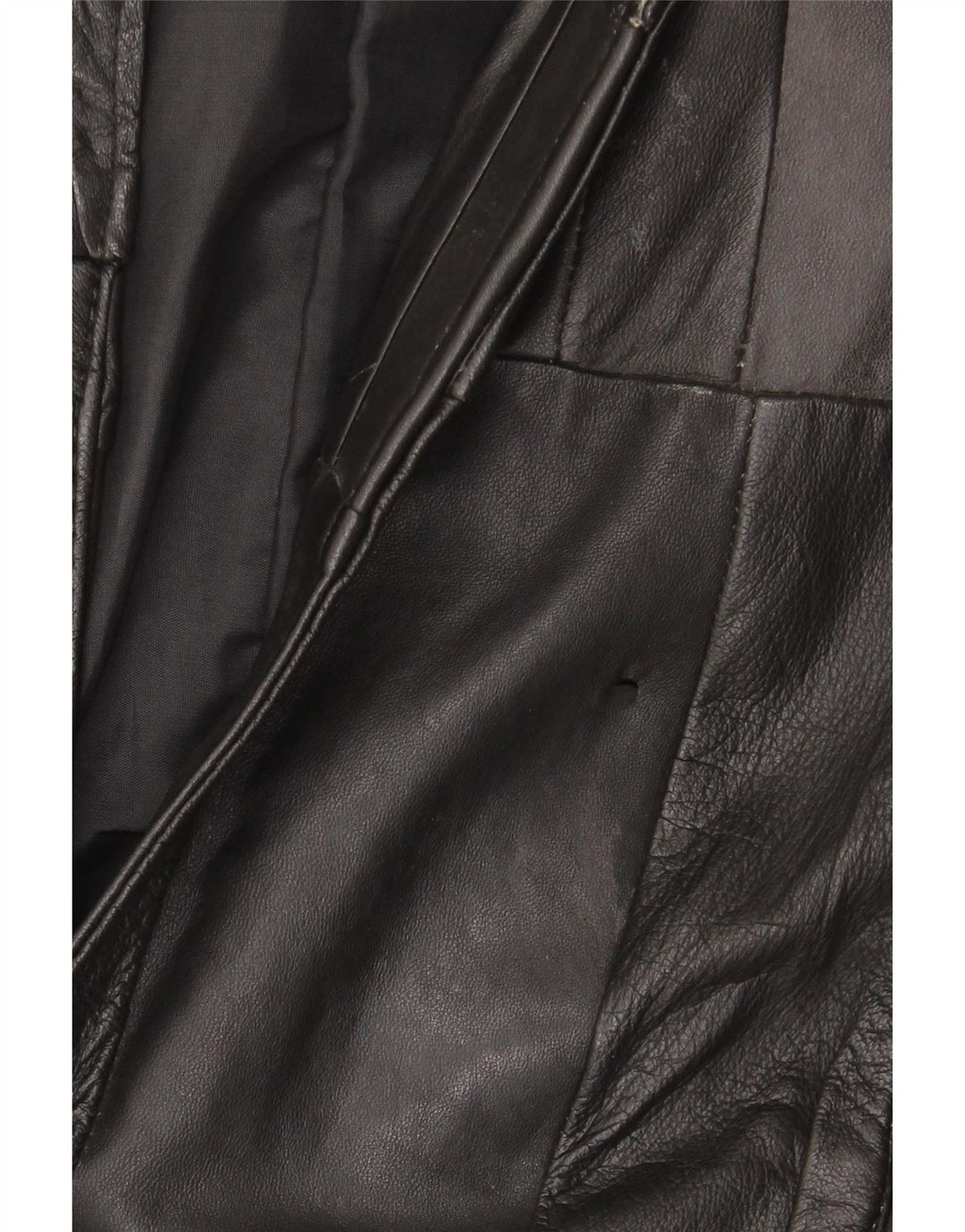 VINTAGE Herren Lederweste UK 38 Medium Schwarz Patchwork