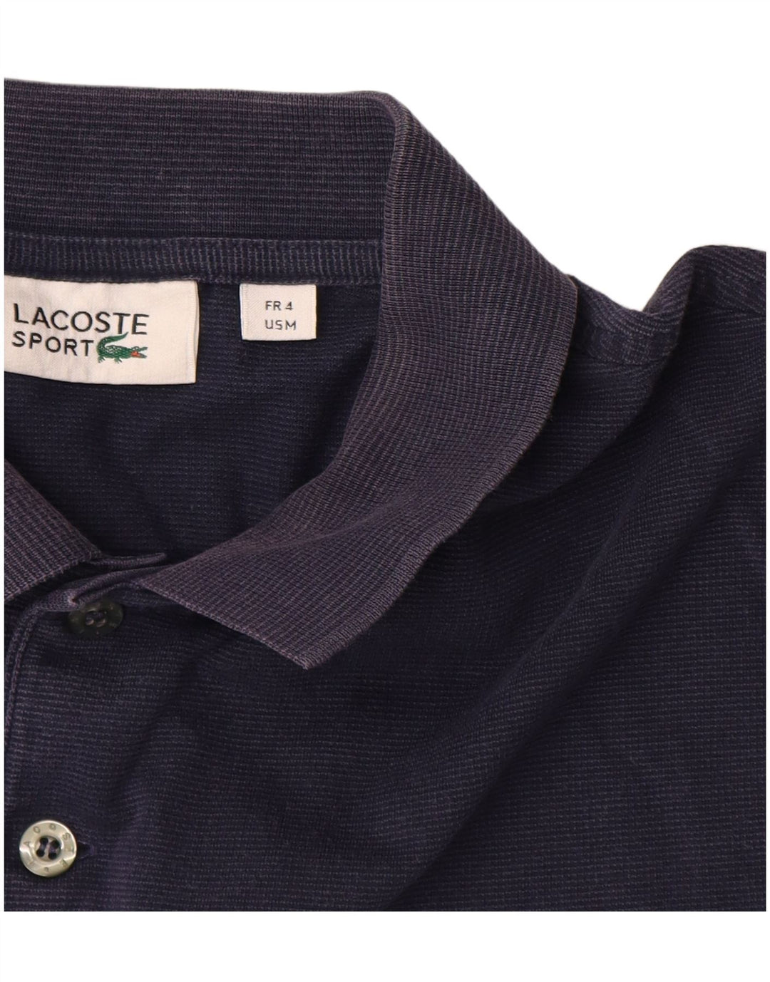 LACOSTE Herren-Poloshirt, Größe 4, mittelgroß, marineblau, Nadelstreifen-Baumwolle