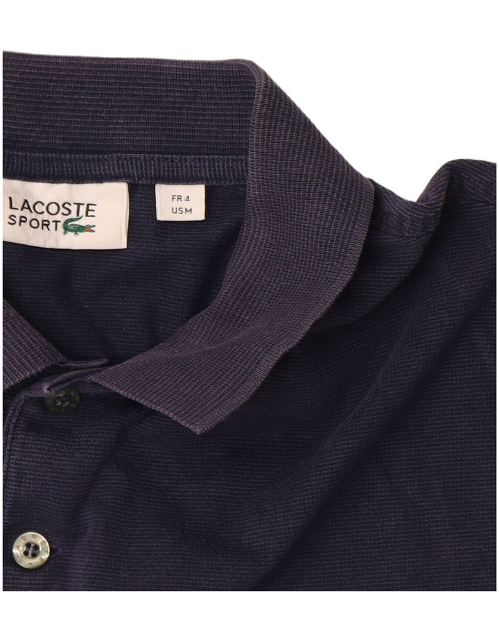 LACOSTE Herren-Poloshirt, Größe 4, mittelgroß, marineblau, Nadelstreifen-Baumwolle