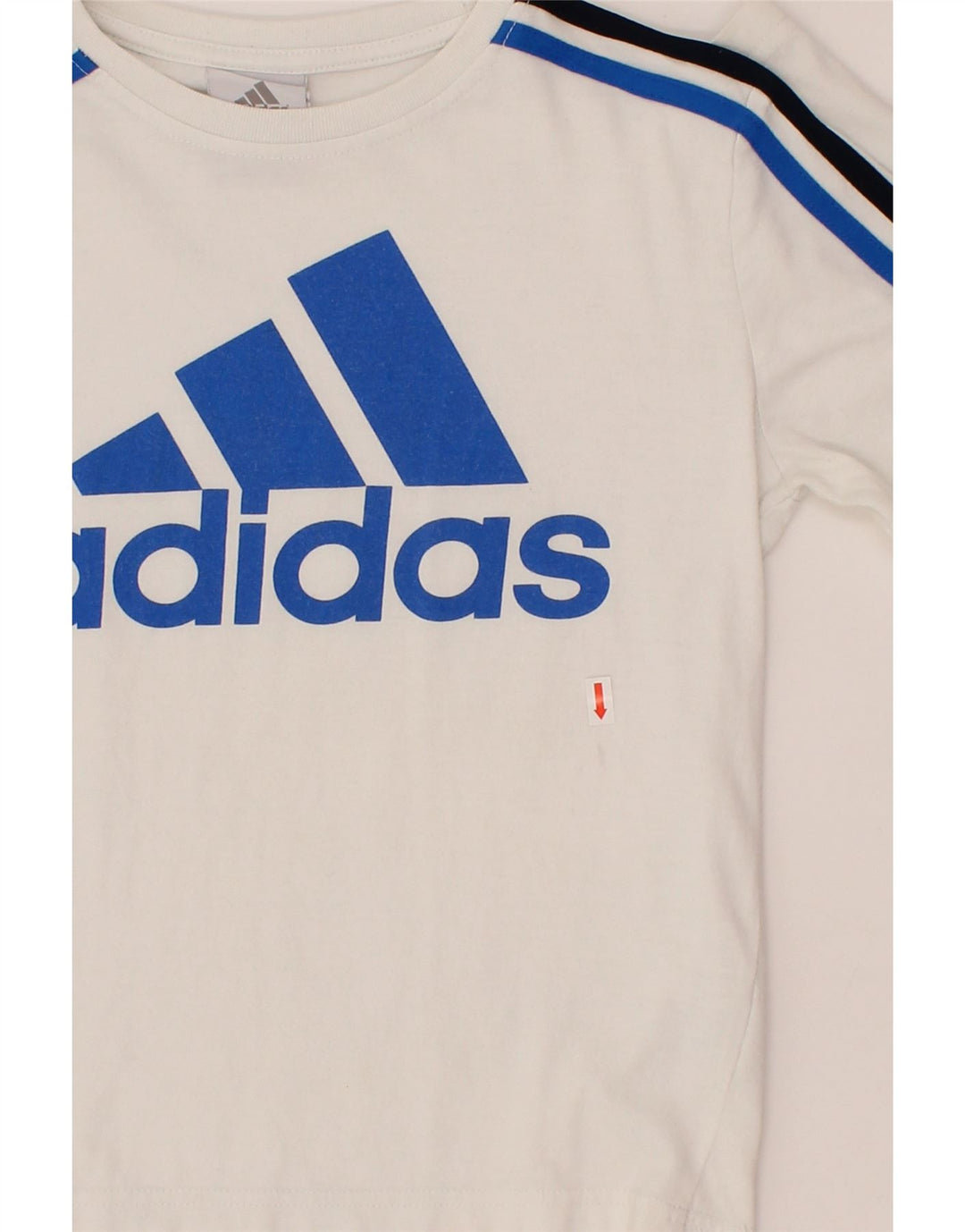 ADIDAS Boys Graphic Top Long Sleeve 11-12 Years White Cotton Vintage Adidas and Second-Hand Adidas from Messina Hembry 