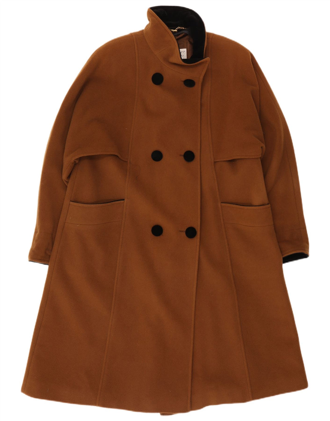 CLASSIC Damen Zweireihiger Mantel UK 18 XL Braune Baumwolle