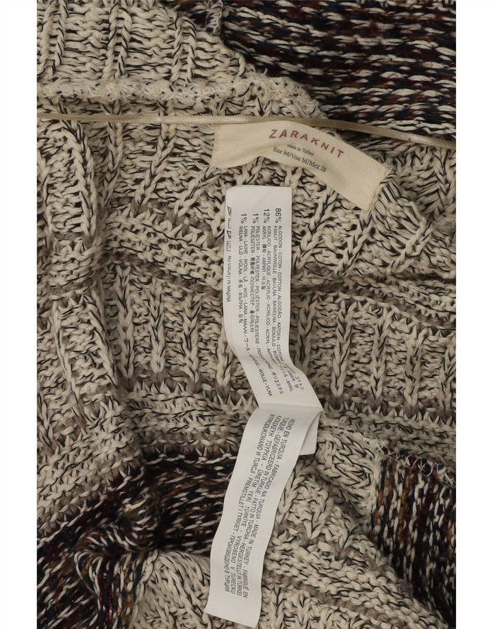ZARA Damen Longline-Cardigan mit Kapuze, Gr. 14, mittelmehrfarbig