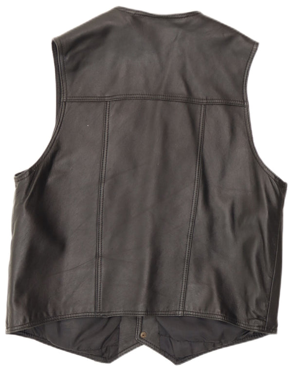 Mondi Herren Lederweste UK 36 Small Schwarz