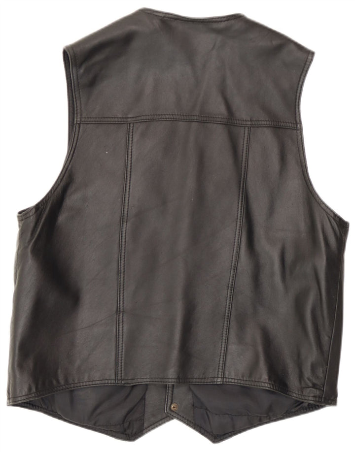 Mondi Herren Lederweste UK 36 Small Schwarz