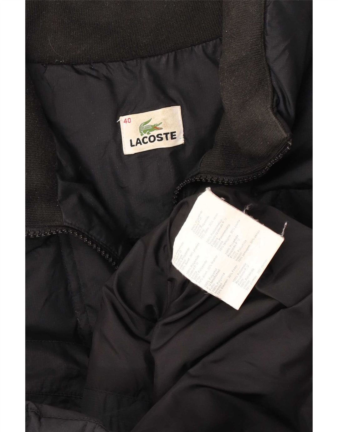 Lacoste Damen Wattierte Jacke Größe 40 Medium Schwarz Polyamid