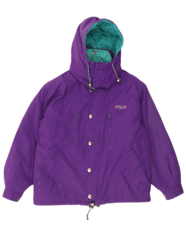FILA Wattierte Jacke mit Kapuze für Mädchen, 9–10 Jahre, Lila, Polyester