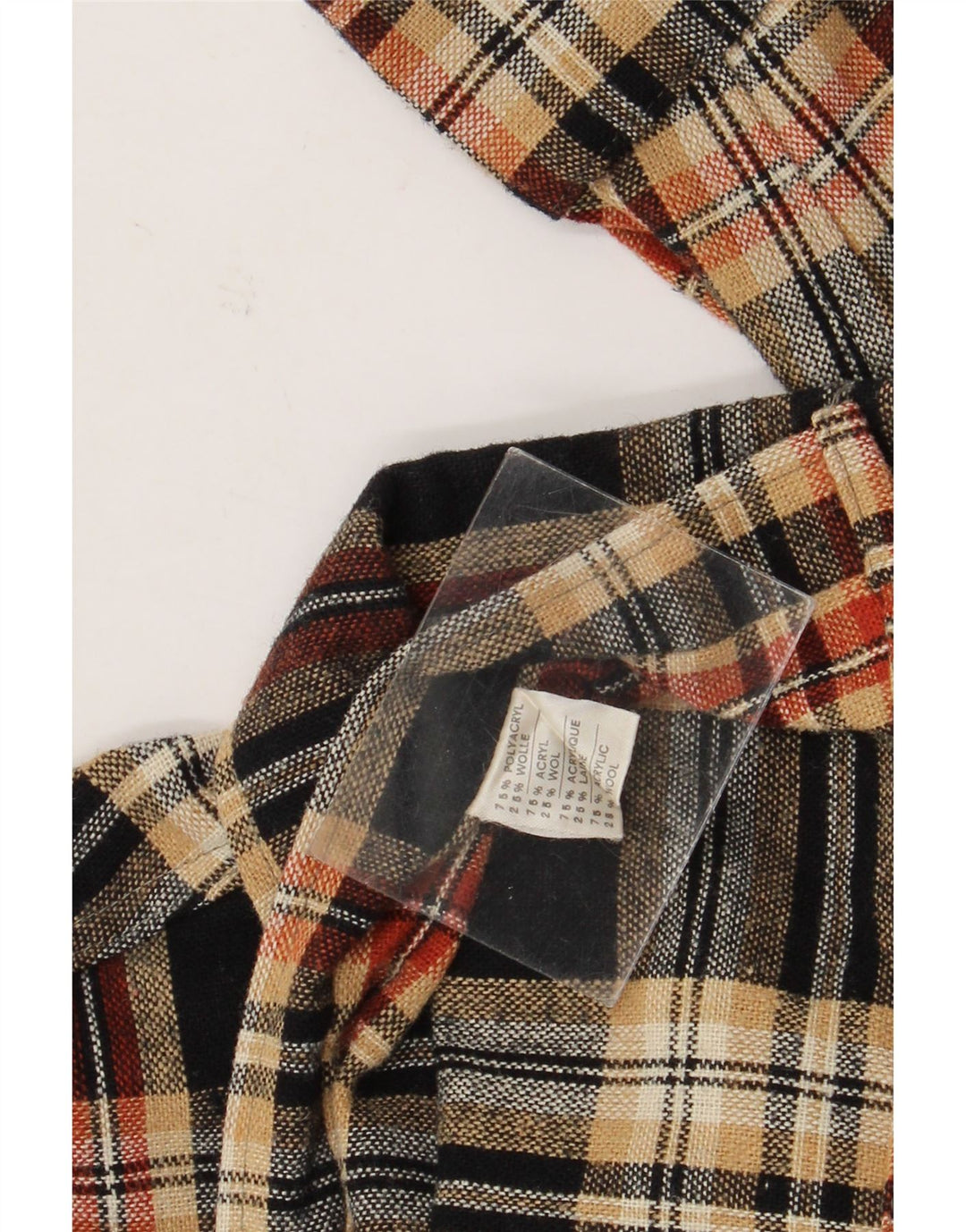 Vintage Herren Flanellhemd Größe 39 Medium Mehrfarbig kariert Polyacryl