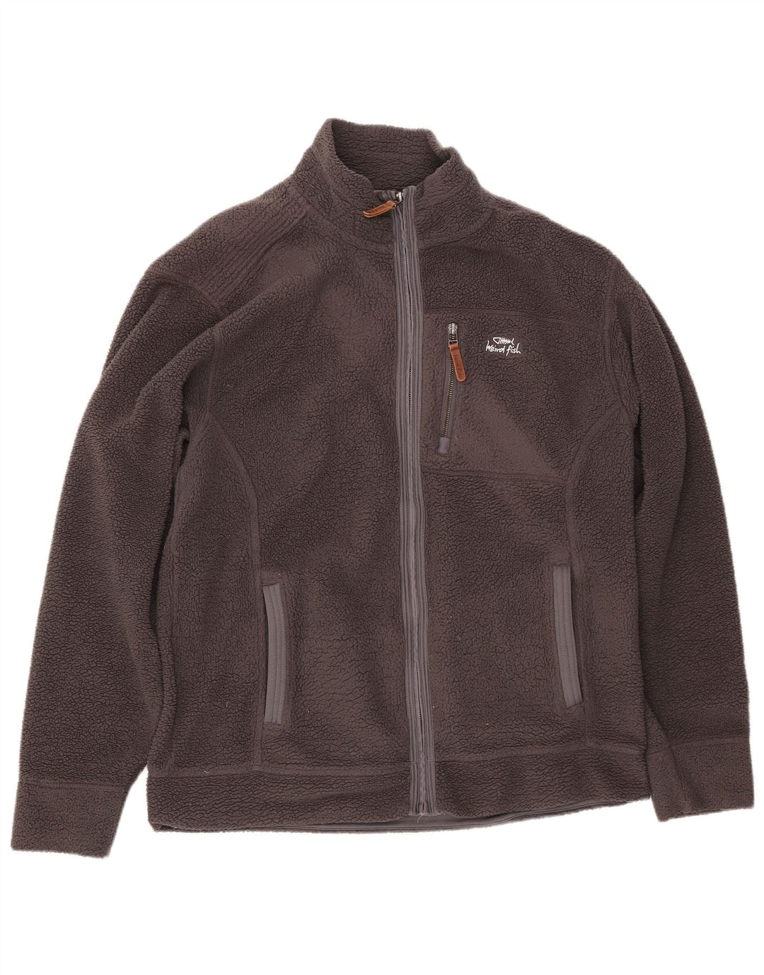 WEIRD FISH Herren Fleecejacke UK 40 Large Grau Polyester