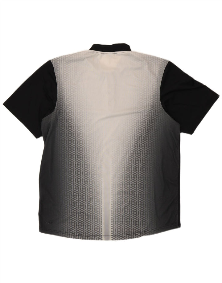 NIKE Herren Dri Fit T-Shirt Top UK 39/41 Mittelschwarz gepunktetes Polyester