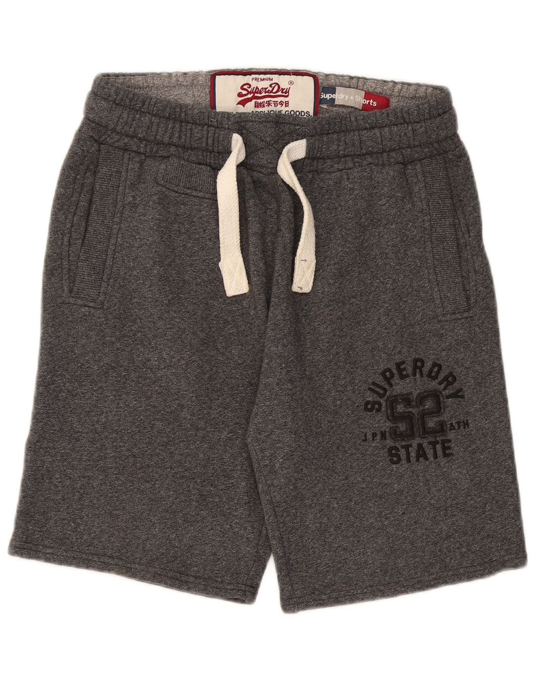 Superdry Herren-Sportshorts mit Grafik, Größe S, grau gesprenkelte Baumwolle