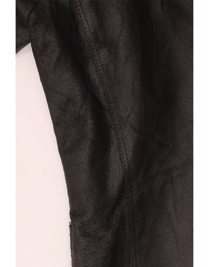 J.J.Scott Damen 2-Knopf-Lederblazer IT 46 Large Schwarz