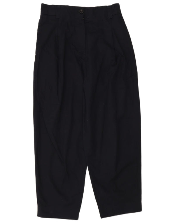 Cos Damen-Hose mit hoher Taille, kurz geschnitten, EU 36, Größe S, W28, L25, Marineblau