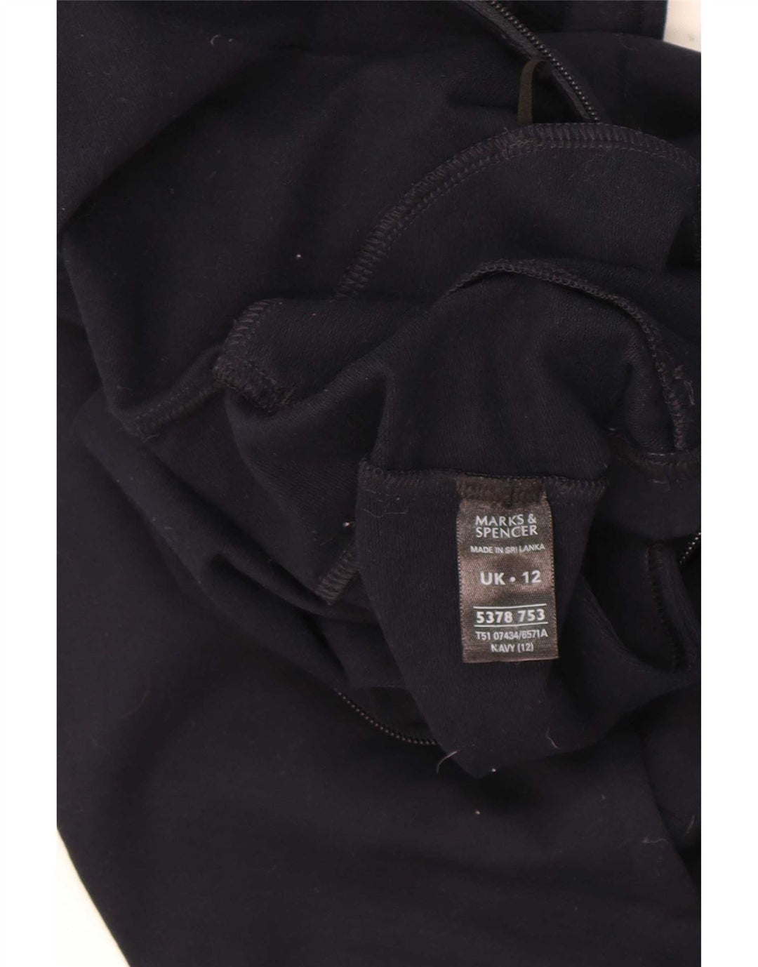 Marks & Spencer Damen-Trainingsanzug-Top-Jacke, UK 12, mittelmarineblaue Baumwolle