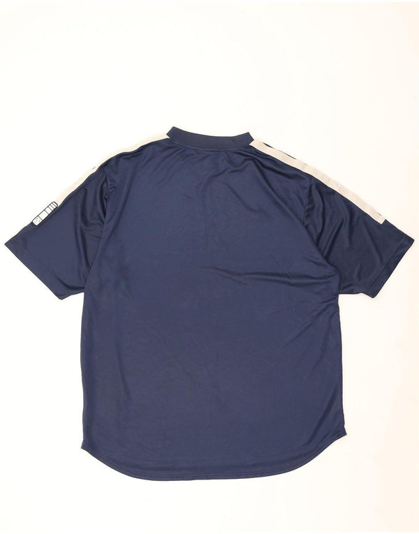 Nike Herren T-Shirt Top UK 45/47 XL Marineblau Colourblock Polyester