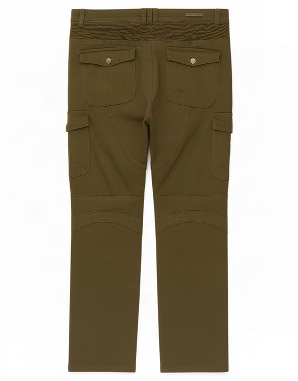 Volero Moto Jeans Slim Cargo-Hose für Damen, groß, W34, L28, Khaki, Baumwolle