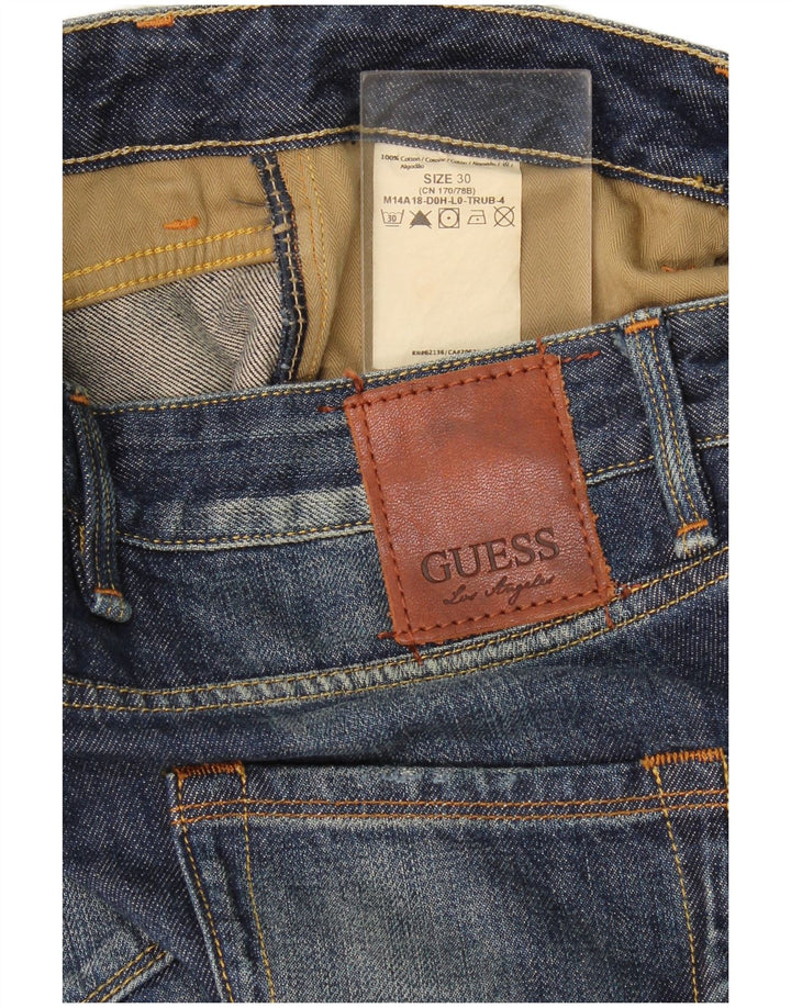 Guess Damen Straight Jeans W30 L33 Marineblaue Baumwolle