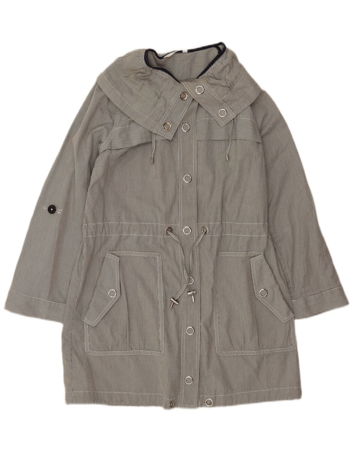 Marks & Spencer Damen-Trenchcoat in Übergröße, Gr. 10, Größe S, Grau, Nadelstreifen