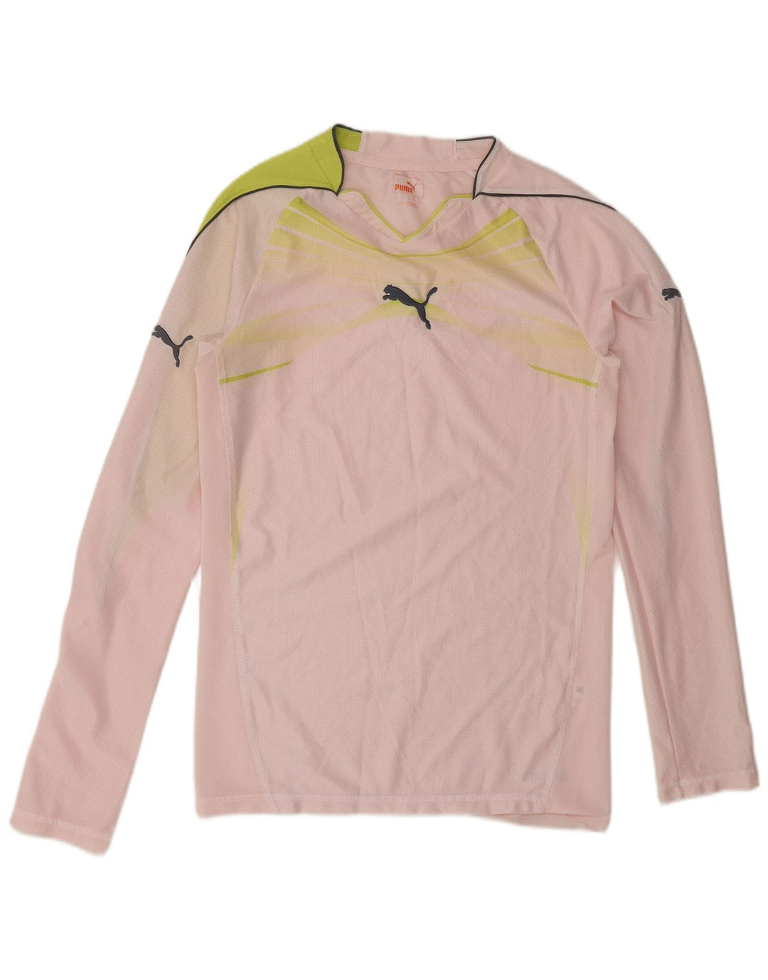 Puma Herren-Top mit langen Ärmeln, klein, rosa, Farbblock