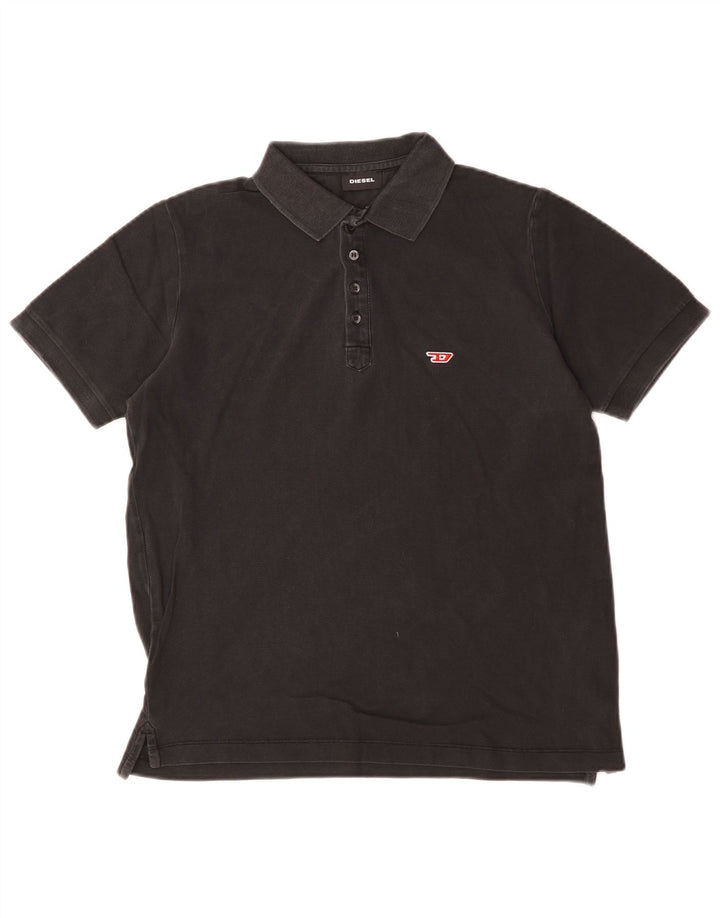 Diesel Herren-Poloshirt, Größe S, schwarze Baumwolle