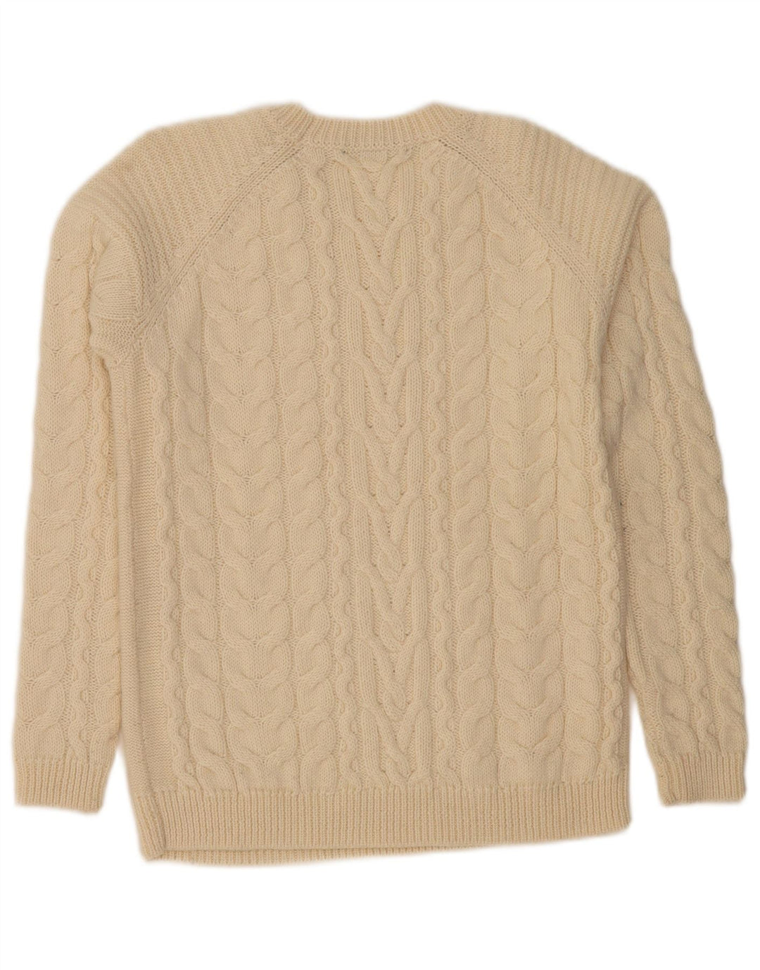 HALLHUBER Damen-Pullover mit Rundhalsausschnitt, UK 14, mittelbeige Wolle