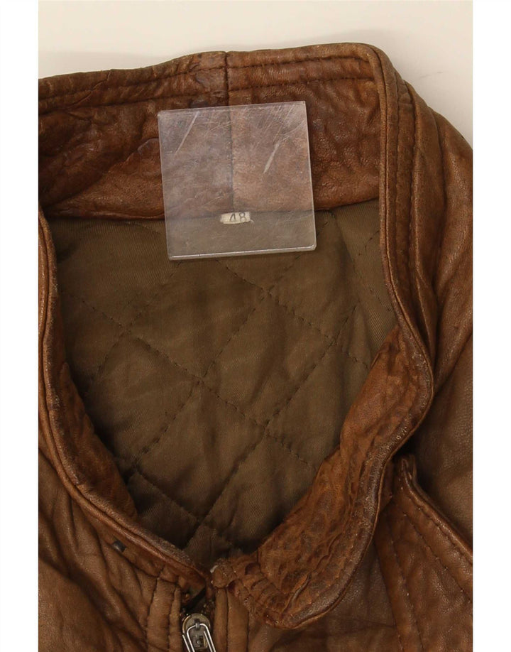Vintage Herren Lederjacke IT 48 Mittelbraun