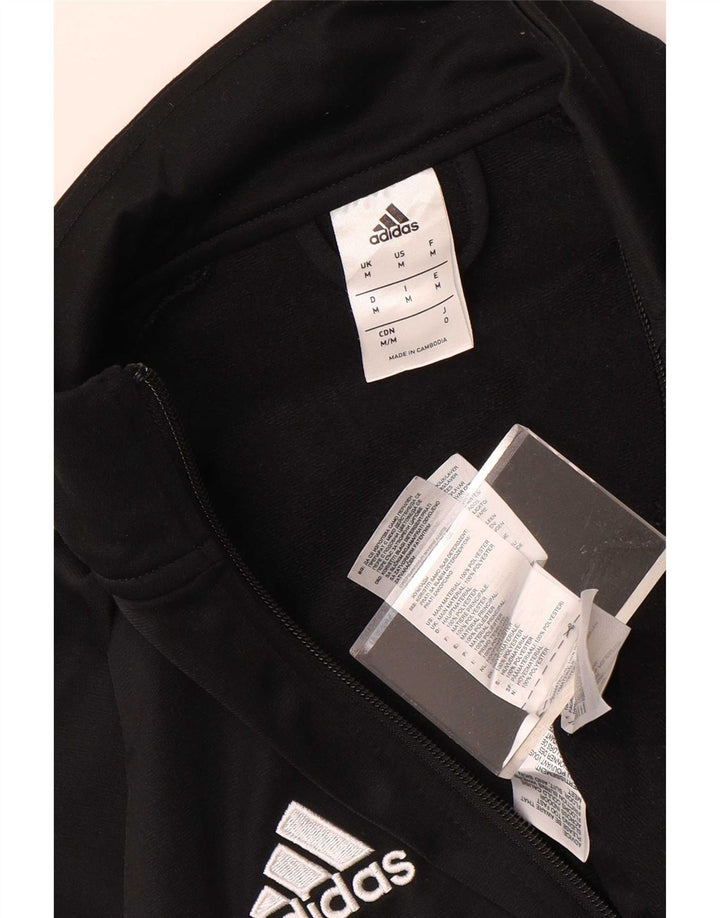 Adidas Herren-Trainingsanzug-Top-Jacke aus mittelschwarzem Polyester