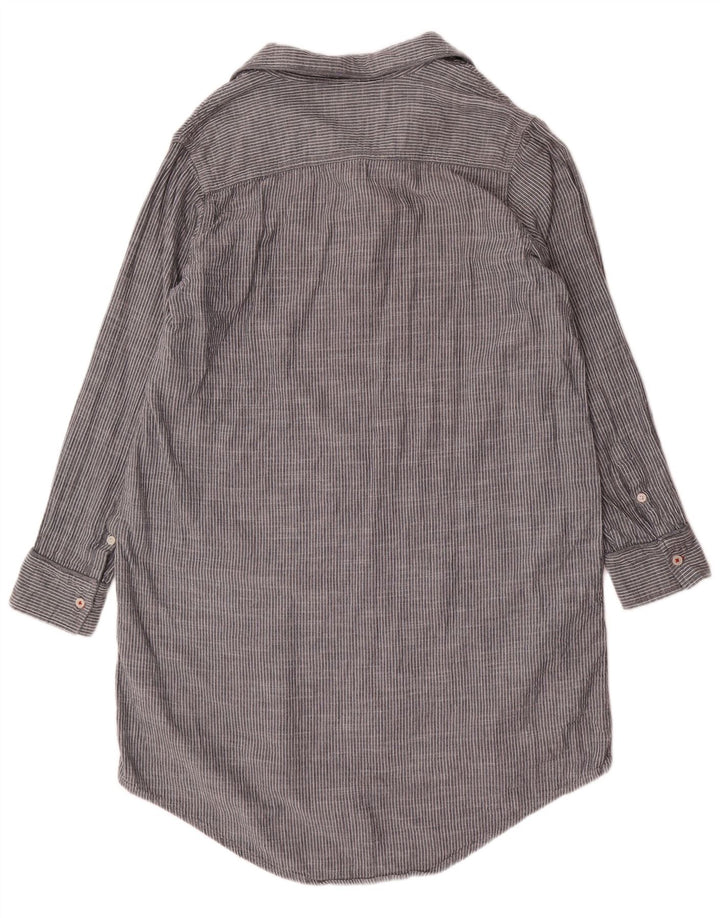 Levi's Damen-Pullover-Hemdkleid, Gr. 46, Größe L, graue Nadelstreifen-Baumwolle