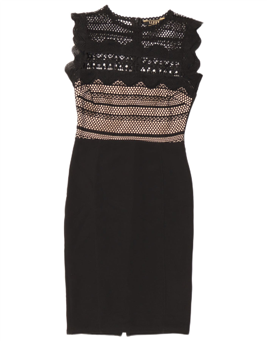 Lipsy Damen ärmelloses Etuikleid, Größe S, Schwarz, Polyester