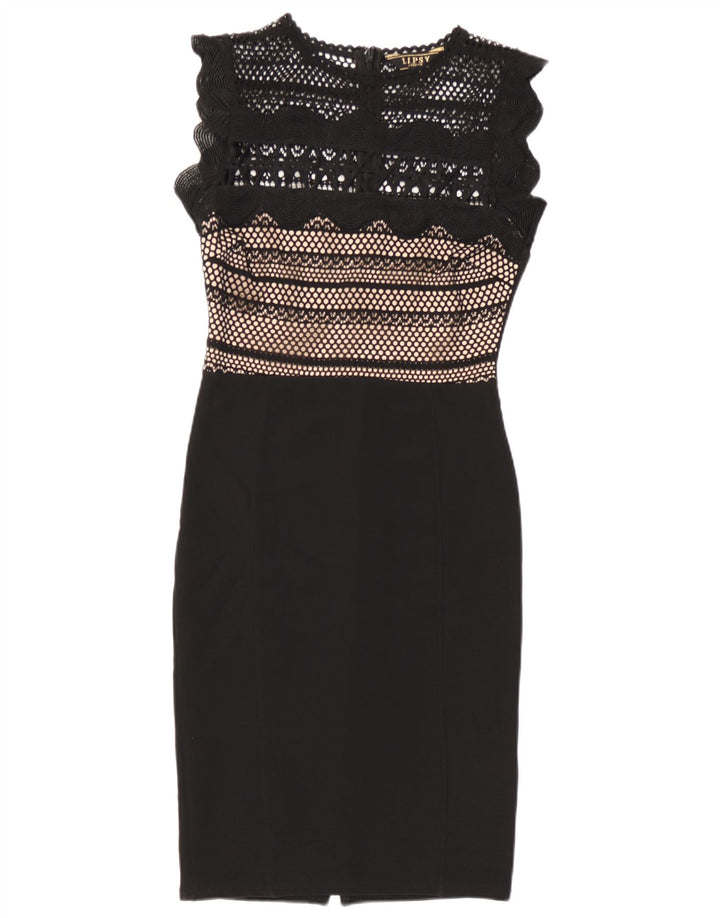 Lipsy Damen ärmelloses Etuikleid, Größe S, Schwarz, Polyester
