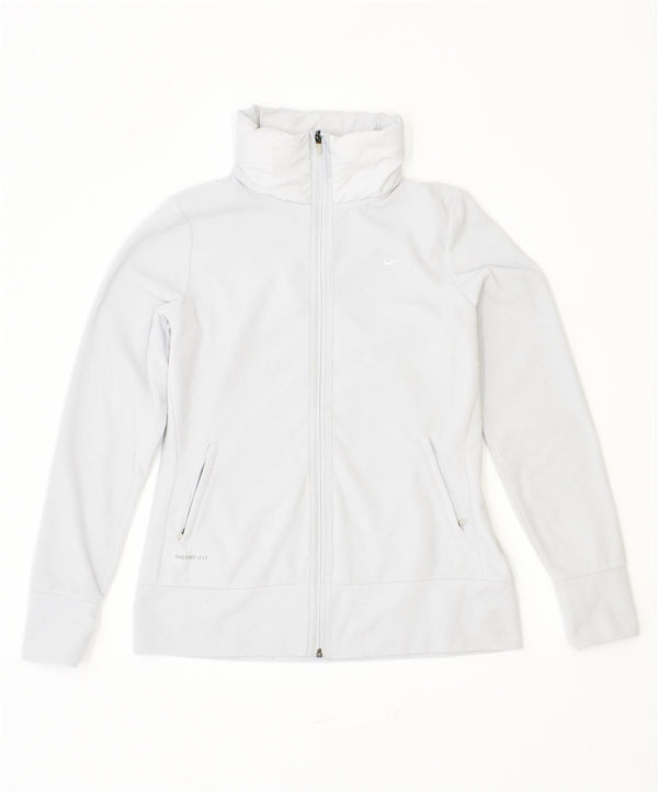 NIKE Damen Therma Fit Fleecejacke UK 14 Large Grau Polyester