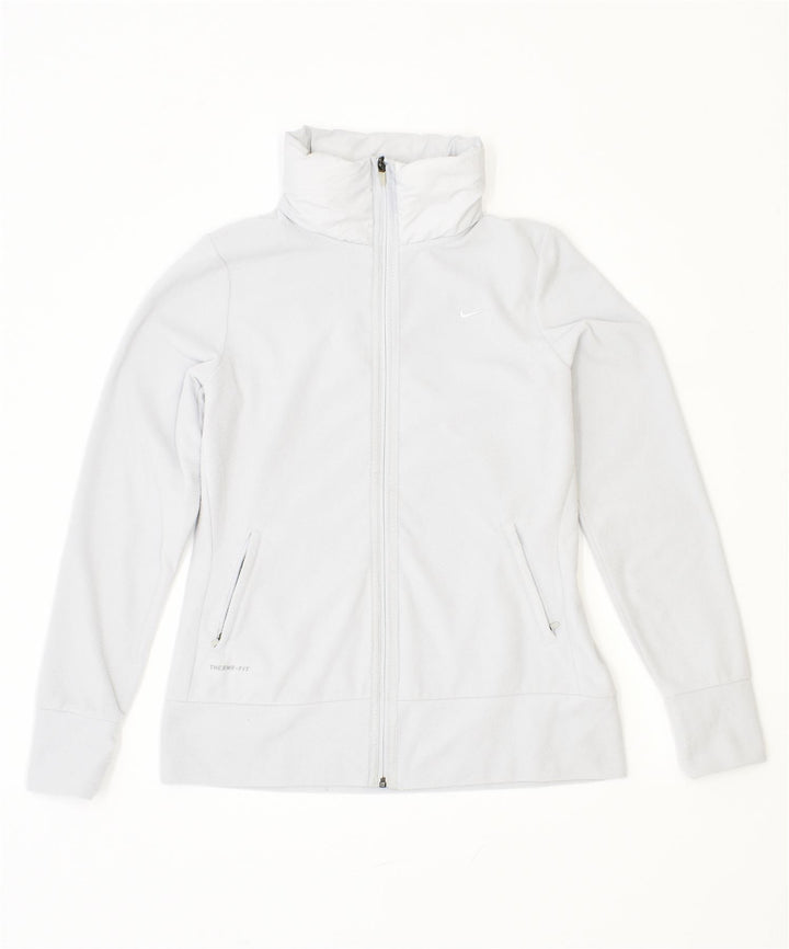 NIKE Damen Therma Fit Fleecejacke UK 14 Large Grau Polyester