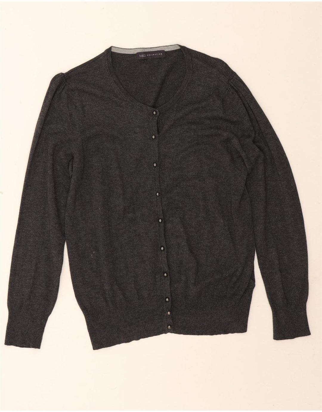 Marks & Spencer Damen Strickjacke Pullover UK 14 Mittelgraue Viskose